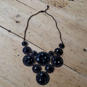 Black lace bib necklace